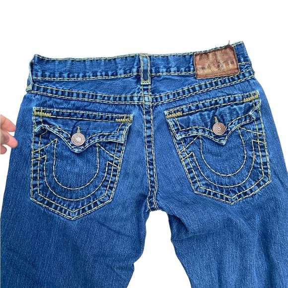 Vintage True Religion Jeans Size 34 Leather Tab RARE Blue - Picture 6 of 10